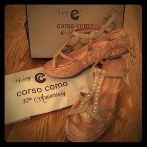 Corso Como strappy sandal, cork sole, size 8